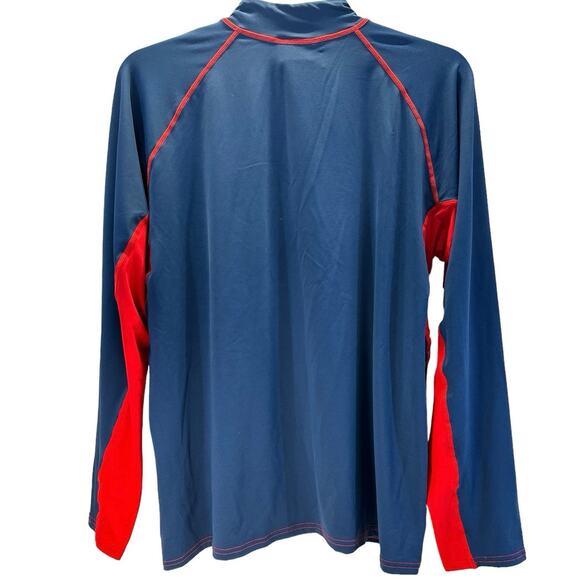Sun Protection Zone DuckSkinz UV H2O Armor Blue Rashguard men sz L - Picture 4 of 5
